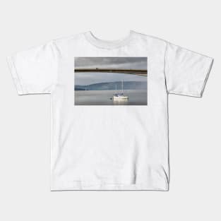 Yacht moored at Kyleakin, Isle of Skye Kids T-Shirt
